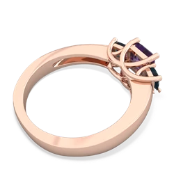 Amethyst Three Stone Trellis 14K Rose Gold ring R4015