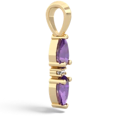 Amethyst Bowtie Drop 14K Yellow Gold pendant P0865