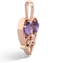 Amethyst Celtic Trinity Heart 14K Rose Gold pendant P5331