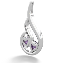 Amethyst Keepsake Curves 14K White Gold pendant P5450