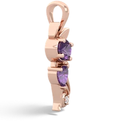 Amethyst Kitten 14K Rose Gold pendant P5780