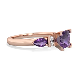 Amethyst 6Mm Princess Eternal Embrace Engagement 14K Rose Gold ring C2002