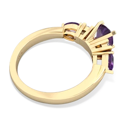 Amethyst 6Mm Round Eternal Embrace Engagement 14K Yellow Gold ring R2005