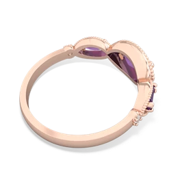 Lab Ruby Milgrain Marquise 14K Rose Gold ring R5700