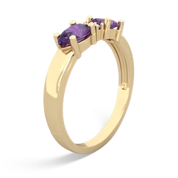 Amethyst Pear Bowtie 14K Yellow Gold ring R0865