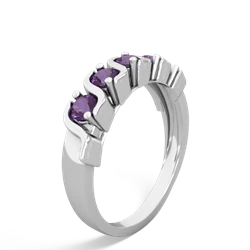 Amethyst Anniversary Band 14K White Gold ring R2089