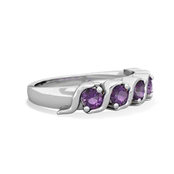 Amethyst Anniversary Band 14K White Gold ring R2089