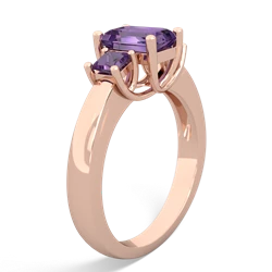 Opal Three Stone Emerald-Cut Trellis 14K Rose Gold ring R4021