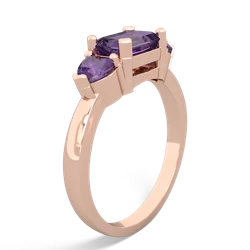 Amethyst Three Stone 14K Rose Gold ring R5235