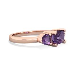 Lab Sapphire Three Stone 14K Rose Gold ring R5235