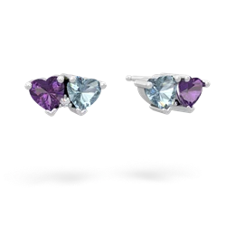 Amethyst Sweethearts 14K White Gold earrings E5260