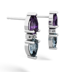 Amethyst Bowtie Drop 14K White Gold earrings E0865