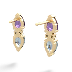 Amethyst Bowtie Drop 14K Yellow Gold earrings E0865