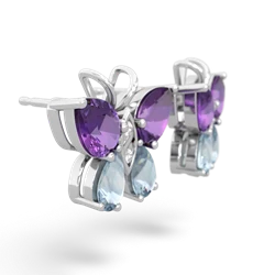 Amethyst Butterfly 14K White Gold earrings E2215