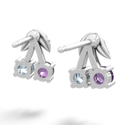 Amethyst Sweet Cherries 14K White Gold earrings E7001