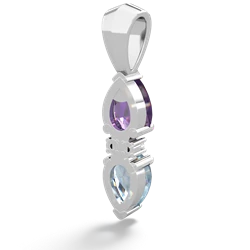 Amethyst Bowtie Drop 14K White Gold pendant P0865