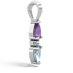 Amethyst Bowtie Drop 14K White Gold pendant P0865