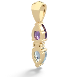 Amethyst Bowtie Drop 14K Yellow Gold pendant P0865