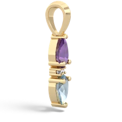 Amethyst Bowtie Drop 14K Yellow Gold pendant P0865