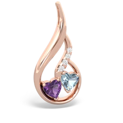 Amethyst Keepsake Curves 14K Rose Gold pendant P5450