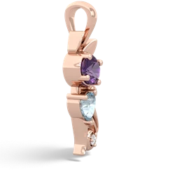 Amethyst Kitten 14K Rose Gold pendant P5780