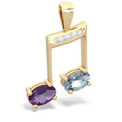 Amethyst Color Of Music 14K Yellow Gold pendant P3334