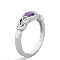 Amethyst Celtic Love Knot 14K White Gold ring R5420