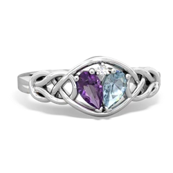 Amethyst Celtic Love Knot 14K White Gold ring R5420