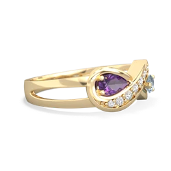 Amethyst Diamond Infinity 14K Yellow Gold ring R5390