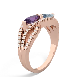 Amethyst Diamond Rivers 14K Rose Gold ring R3070