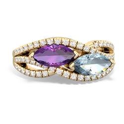 Amethyst Diamond Rivers 14K Yellow Gold ring R3070