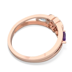 Amethyst Hearts Intertwined 14K Rose Gold ring R5880