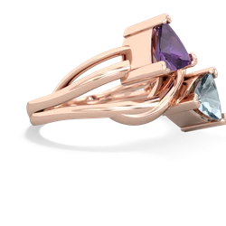 Amethyst Split Band Swirl 14K Rose Gold ring R2341