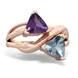 Amethyst Split Band Swirl 14K Rose Gold ring R2341