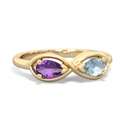 Amethyst Infinity 14K Yellow Gold ring R5050