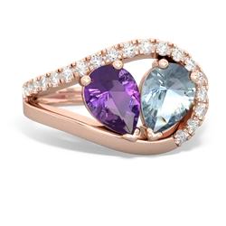 Amethyst Nestled Heart Keepsake 14K Rose Gold ring R5650