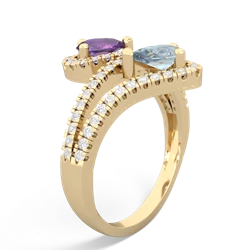 Amethyst Diamond Dazzler 14K Yellow Gold ring R3000