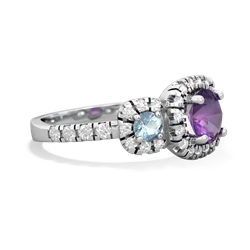 Amethyst Regal Halo 14K White Gold ring R5350