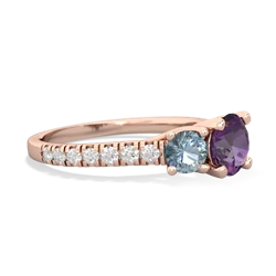 Amethyst Pave Trellis 14K Rose Gold ring R5500