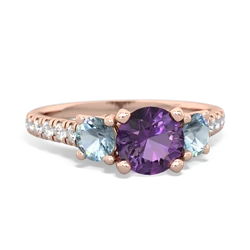 Amethyst Pave Trellis 14K Rose Gold ring R5500