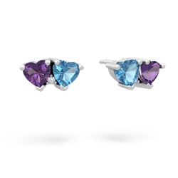 Amethyst Sweethearts 14K White Gold earrings E5260