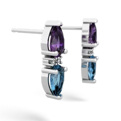 Amethyst Bowtie Drop 14K White Gold earrings E0865