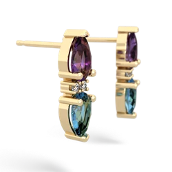 Amethyst Bowtie Drop 14K Yellow Gold earrings E0865