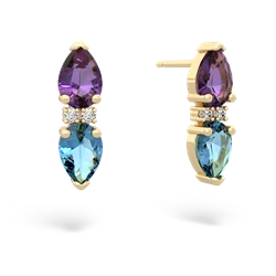 Amethyst Bowtie Drop 14K Yellow Gold earrings E0865