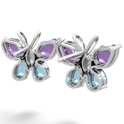 Amethyst Butterfly 14K White Gold earrings E2215