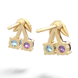 Amethyst Sweet Cherries 14K Yellow Gold earrings E7001