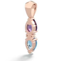 Amethyst Bowtie Drop 14K Rose Gold pendant P0865