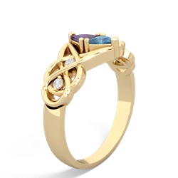 Amethyst Keepsake Celtic Knot 14K Yellow Gold ring R5300