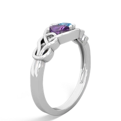 Amethyst Celtic Love Knot 14K White Gold ring R5420