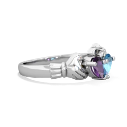 Amethyst 'Our Heart' Claddagh 14K White Gold ring R2388